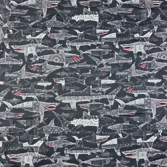 Schott Shirt Mens 2XL Black Gray Shark Marine Short Sleeve Lightweight - Picture 14 of 15